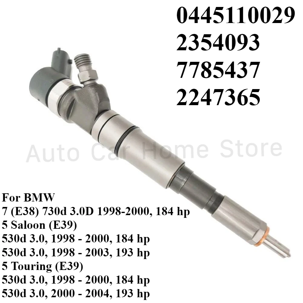 

2354093 For BMW 5 (E39) 7 (E38) 530d 1998-2004 730d 1998-2000 3.0D Diesel New Fuel Injector 0445110029