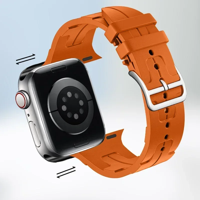 Silicone Strap For Apple Watch 10 9 8 7 45mm 41mm 42mm 46mm Ultra 2 49mm Sports Bracelet Belt  iWatch Series 6 5 4 3 SE2 Band