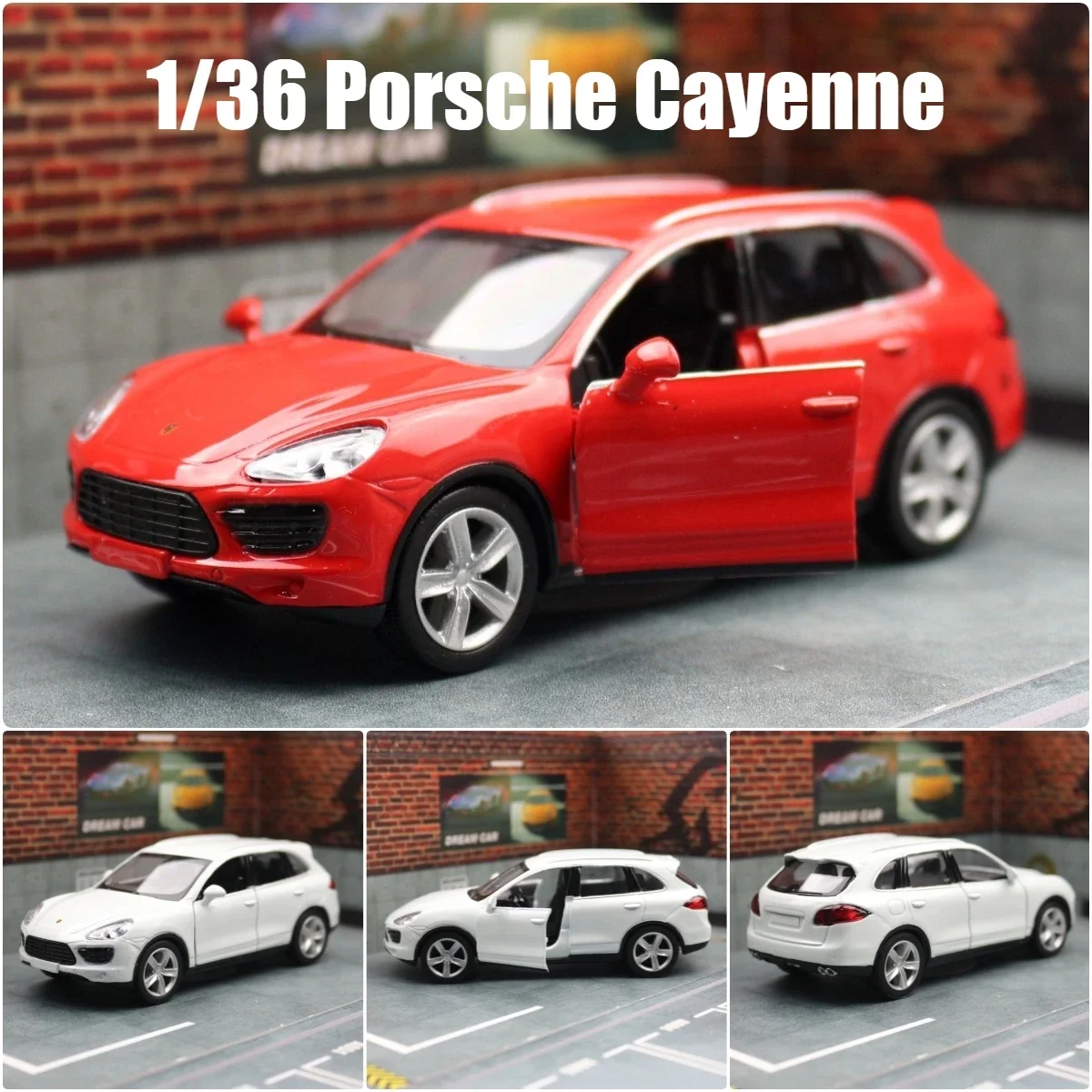 Porsche Cayenne SUV modelo de coche de juguete para niños, 5 "RMZ CiTY Diecast Sport Miniature Pull Back Collection Gift For Kid Boy, 1/36