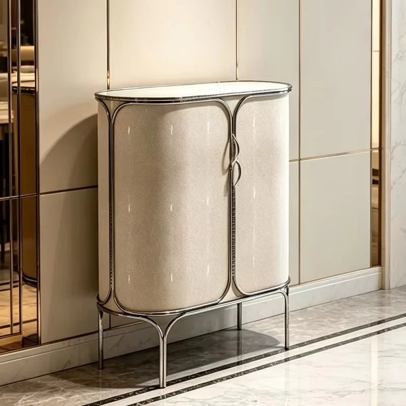 Modern home simple living room cabinet snake skin pattern wine cabinet