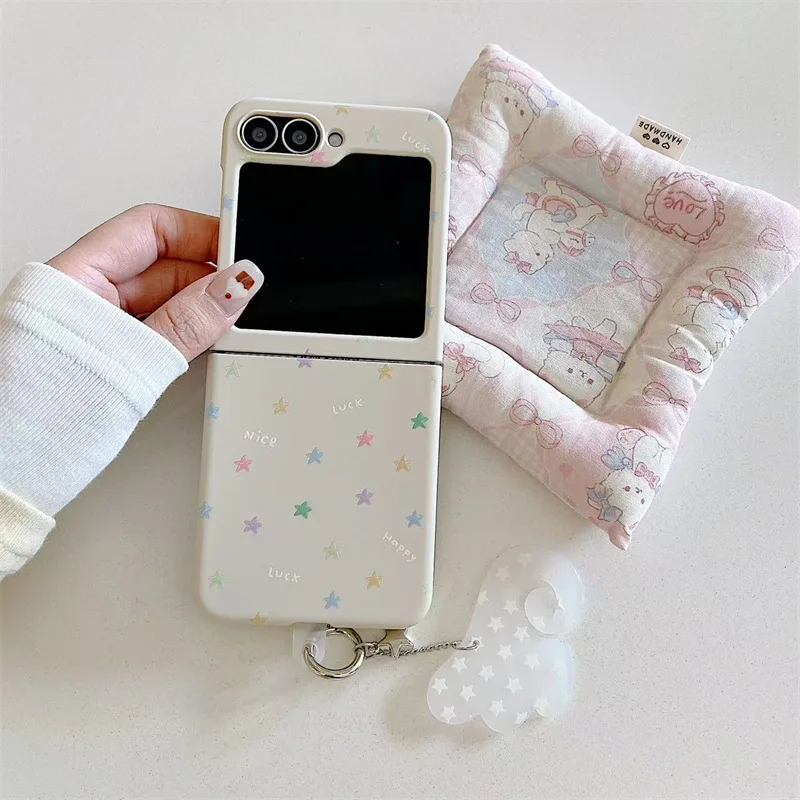 

Colourful Stars Phone Case For Samsung Galaxy Z Flip 7 6 5 4 Protective Back Cover For ZFlip5 ZFlip6 ZFlip7 Case Shell