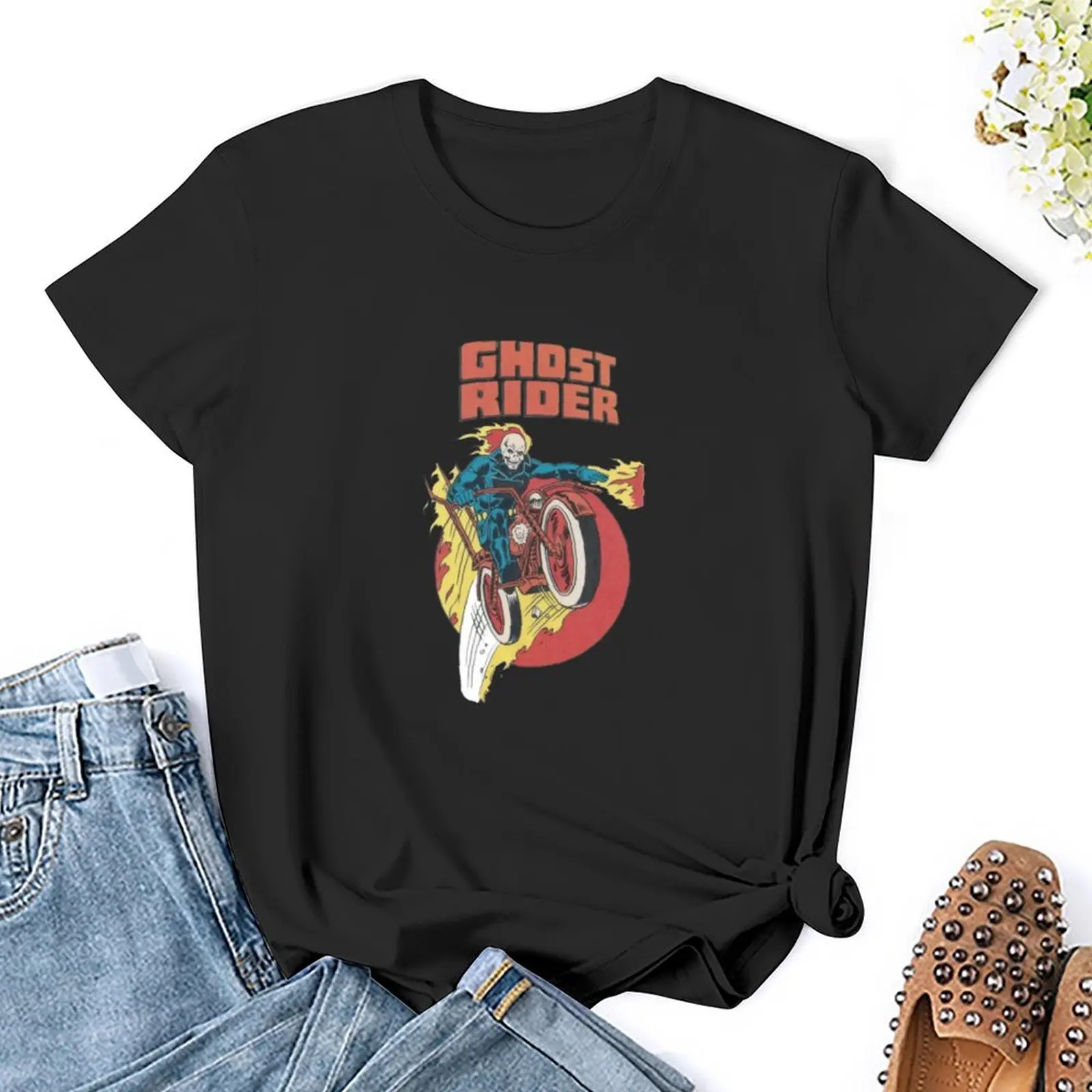 Camiseta Ghost Rider para mujer, ropa femenina, camisetas, vestido sexy