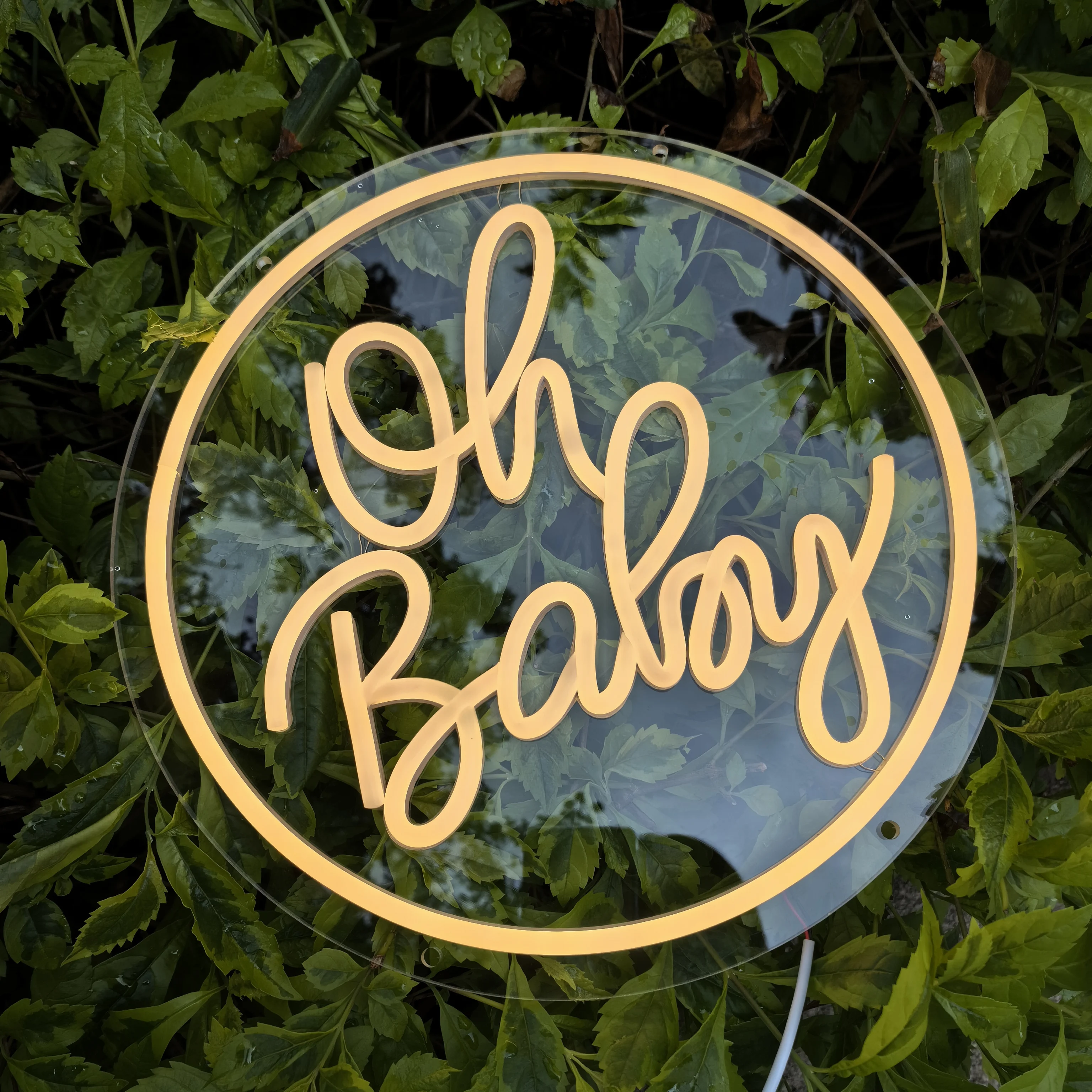 

LED Oh Baby White USB Powered Neon Signs Night Light 3D Wall Art & Game Room Bedroom Living Room Decor Lamp Signs