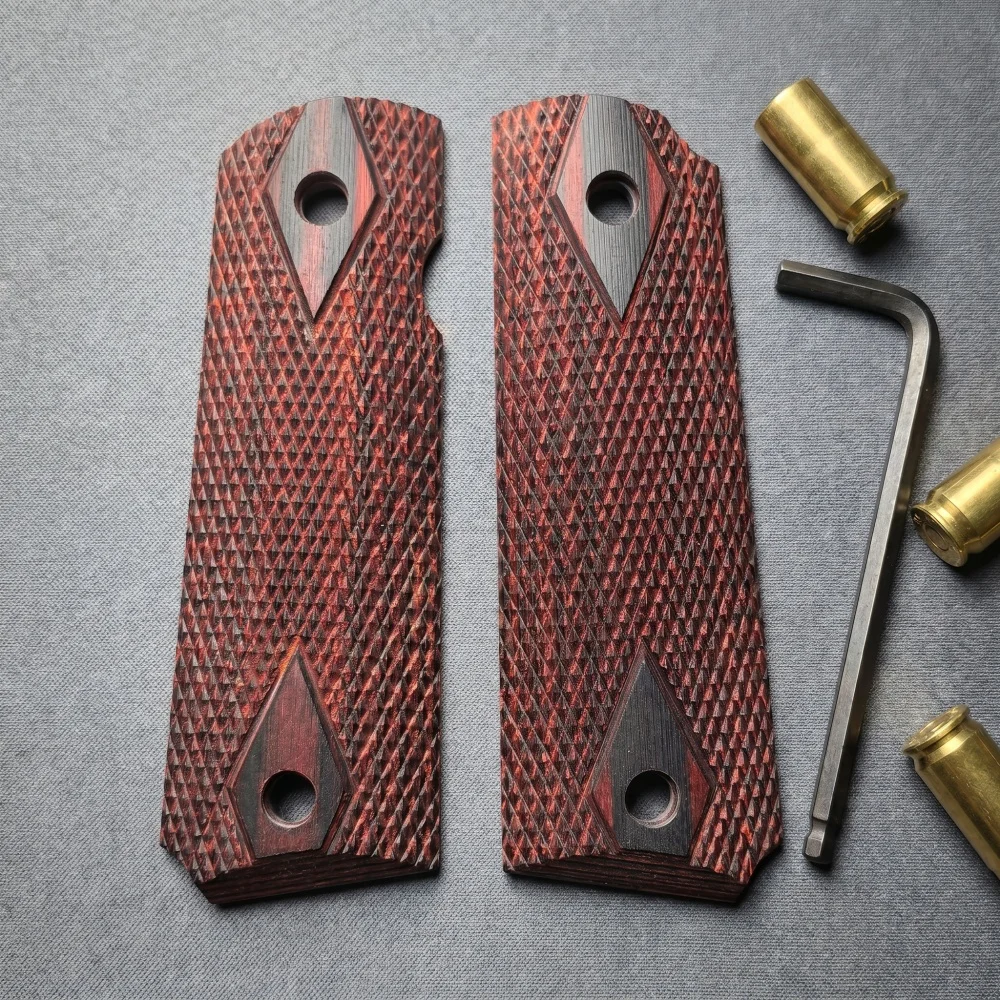 Non-slip Handle 1911 Rosewood Grips Patches DIY Anti-slip Wooden Grips Scales Decor Material Blanks 1PC