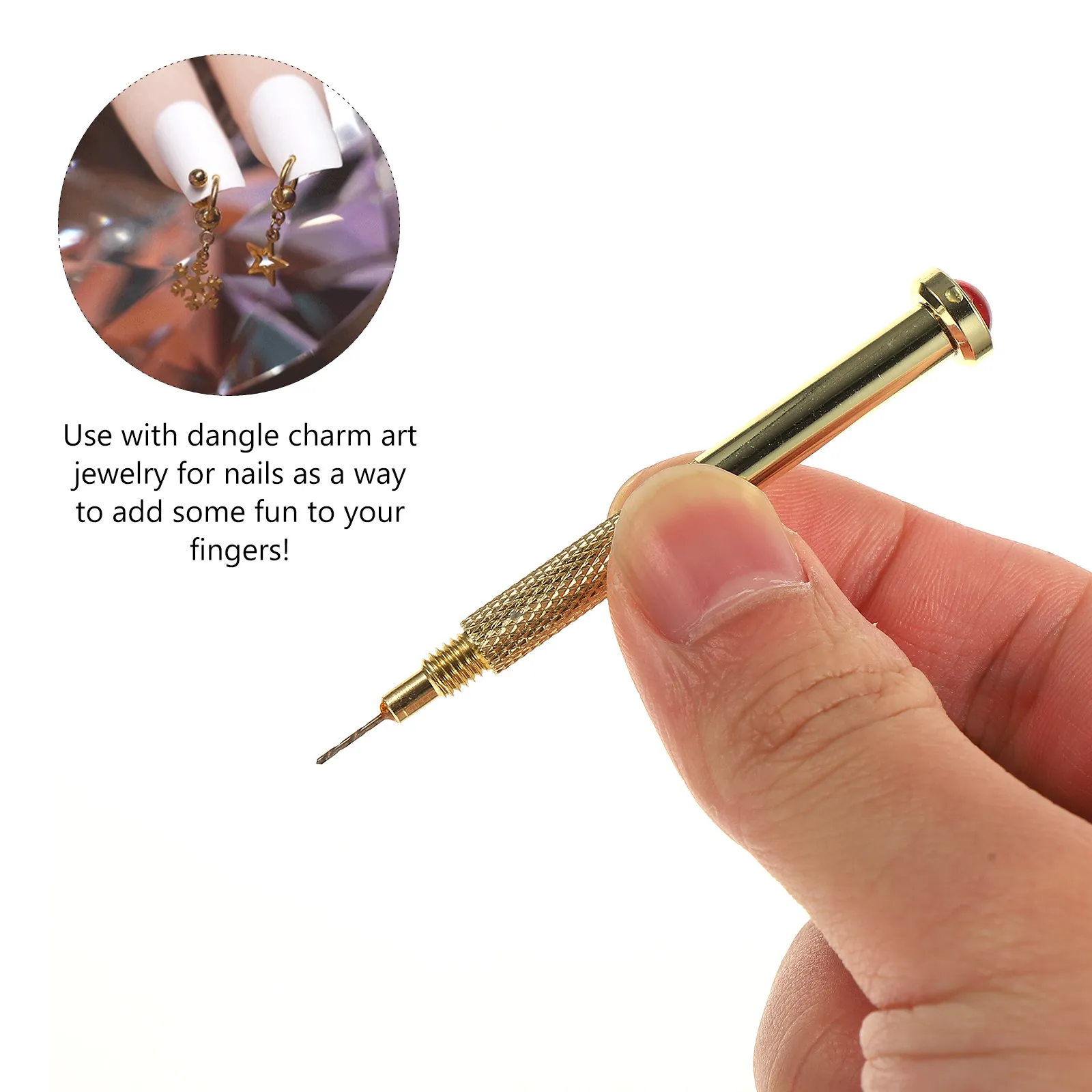 

Набор из 2 золотых аппаратов для маникюра с подвесками-шармами: простое управление, долгий срок службы, устройство для нейл-арта