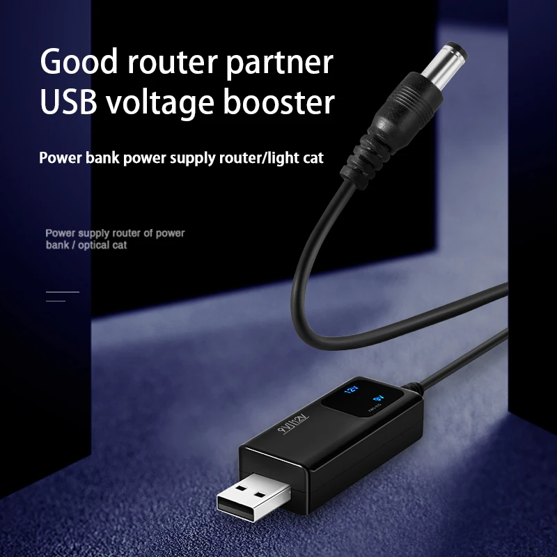 USB Boost Converter USB Step-up Converter Cable DC 5V to 9V 12V 3.5x1.35mm Connecter For Power Supply Charger Power Converter