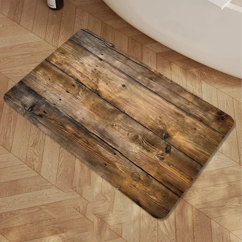 

Коврик для ванной VIKAMAVintage с текстурой под дерево, коврик для ванной в деревенском стиле, коврик для прихожей и кухни, декор для дома