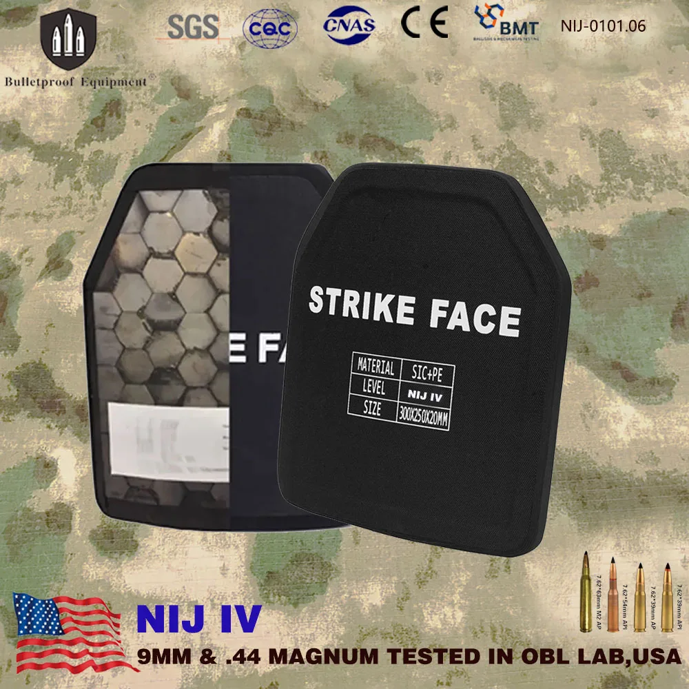 Fast Shipping ICW Ceramic Bulletproof Tactical Plate NIJ IIIA Rank 4 Ballistic Body Armor 7.62mm Withstand M2AP AK47 M80