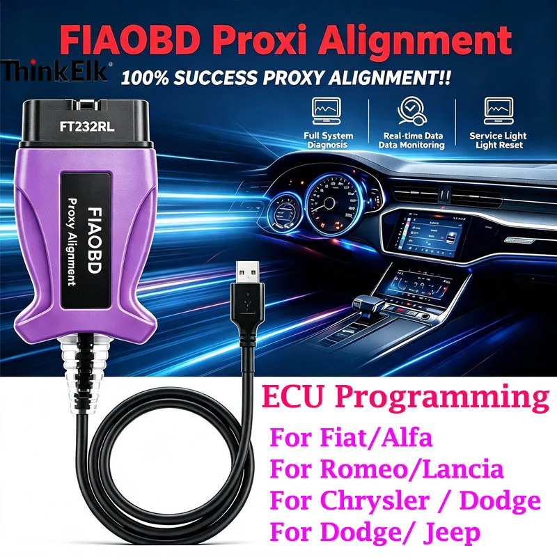 Professional FIAOBD Proxy Alignment for Toro Argo Cronos Renegade Compass, Dash Sync Interface, ECU Coding Scanner