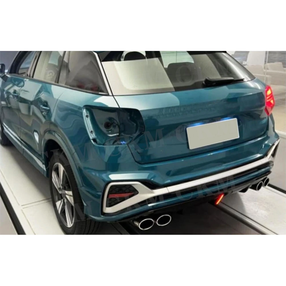 

Rear Bumper Lip Diffuser Spoiler Exhaust Tips For Audi Q2 Hatchback 2022 ABS Glossy Black Rear Lip With Light Body Kits