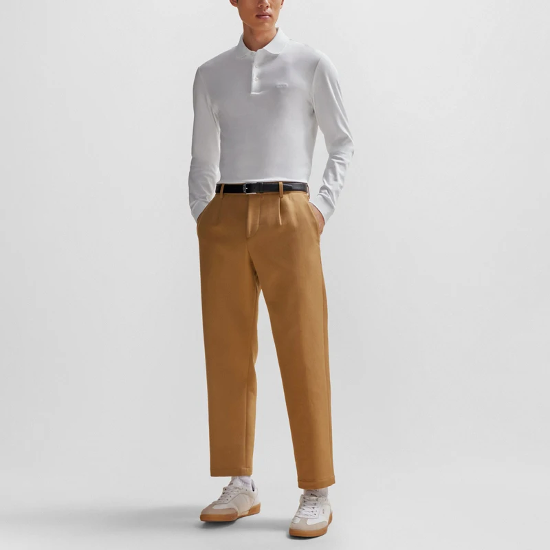 Celana Kasual Pria Katun Produk Baru Musim Semi dan Musim Gugur Celana Khaki Khusus Nyaman Elegan Fashion Inggris untuk Pria