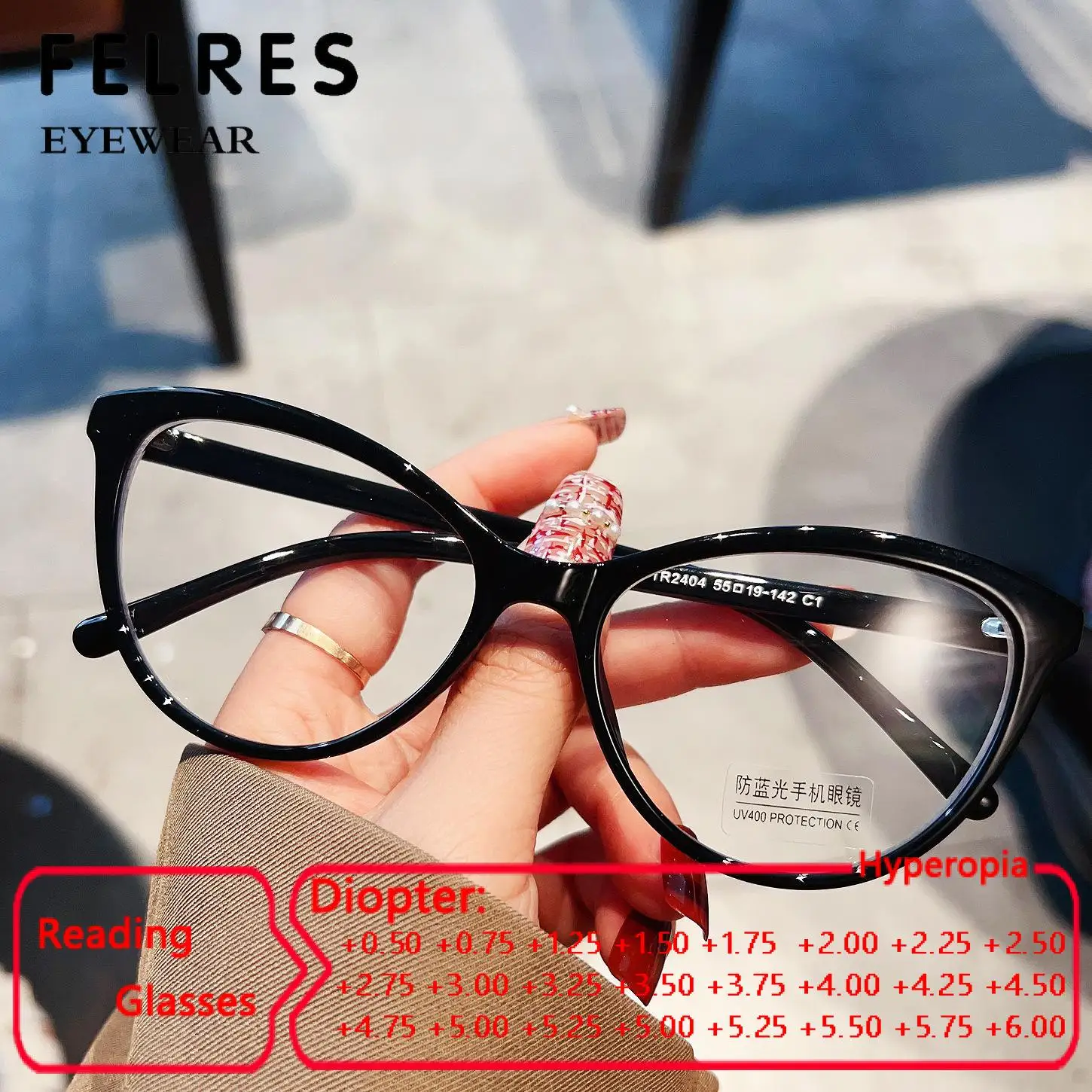 

Fashion Cat Eye Eyewear Computer Glasses Women Men Anti Blue Light Blocking Reading Glasses TR90 Ultralight Pink Eyeglasses