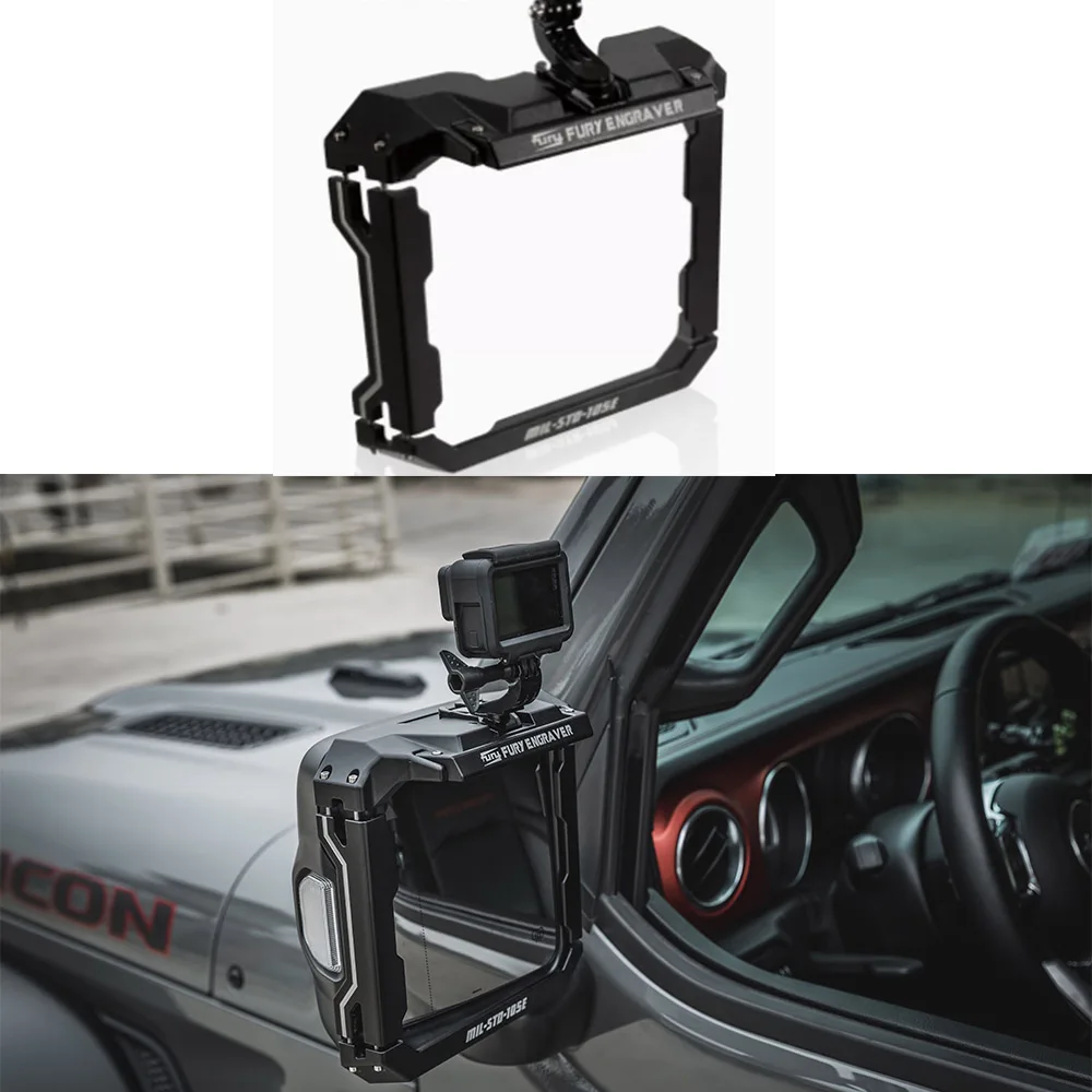 Rearview Mirror Windshield For Jeep Wrangler JL 2018+ F2007 Aluminum Alloy Multifunctional