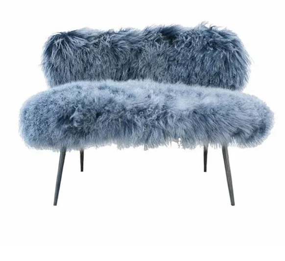 

-for Fangyuzheng Luxury Leisure Chair Set Single Real Wool With Metal Frame For Home Living Room Bedroom Hotel