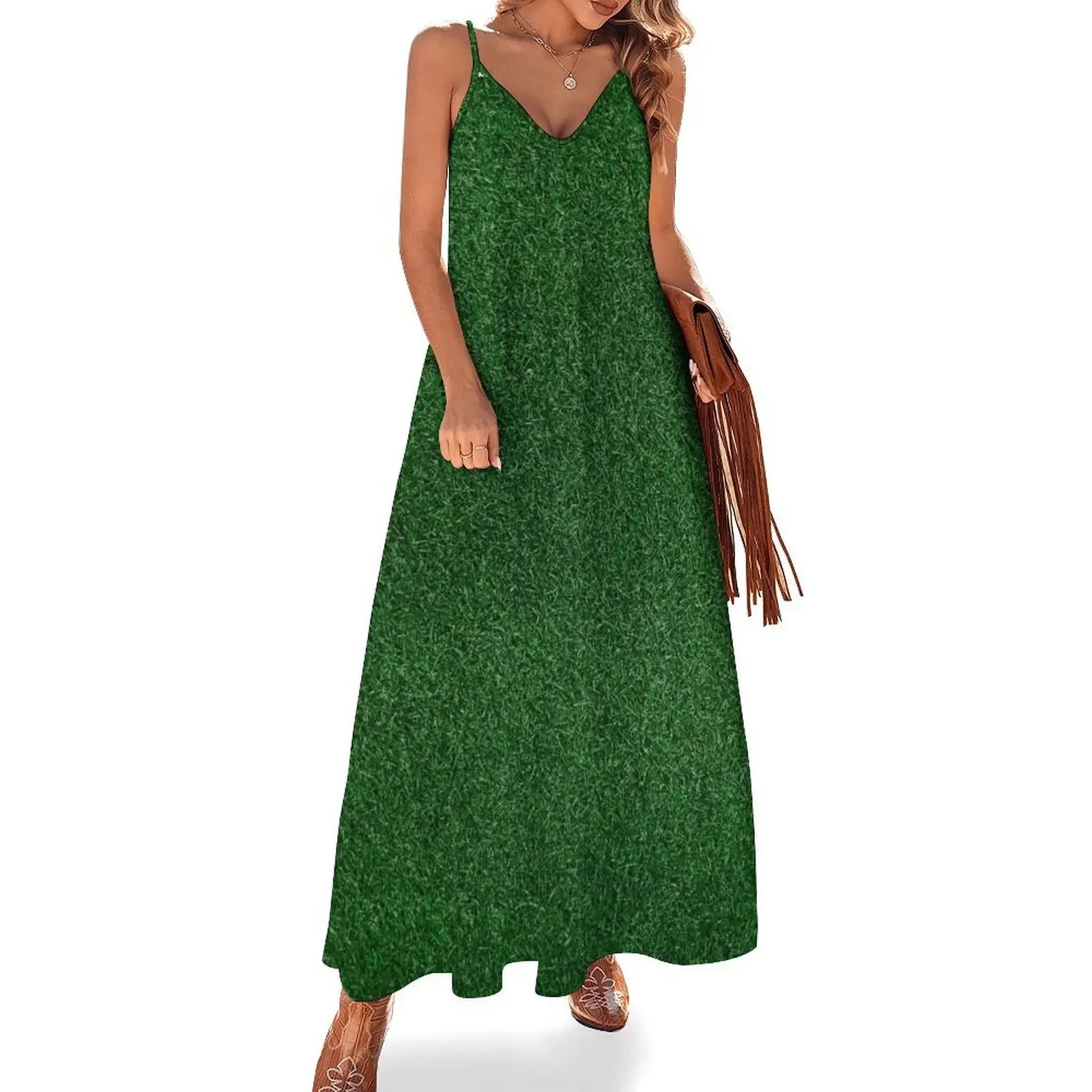 

Grass turf, fake grass, green grass Sleeveless Dress womens dress Party dresses