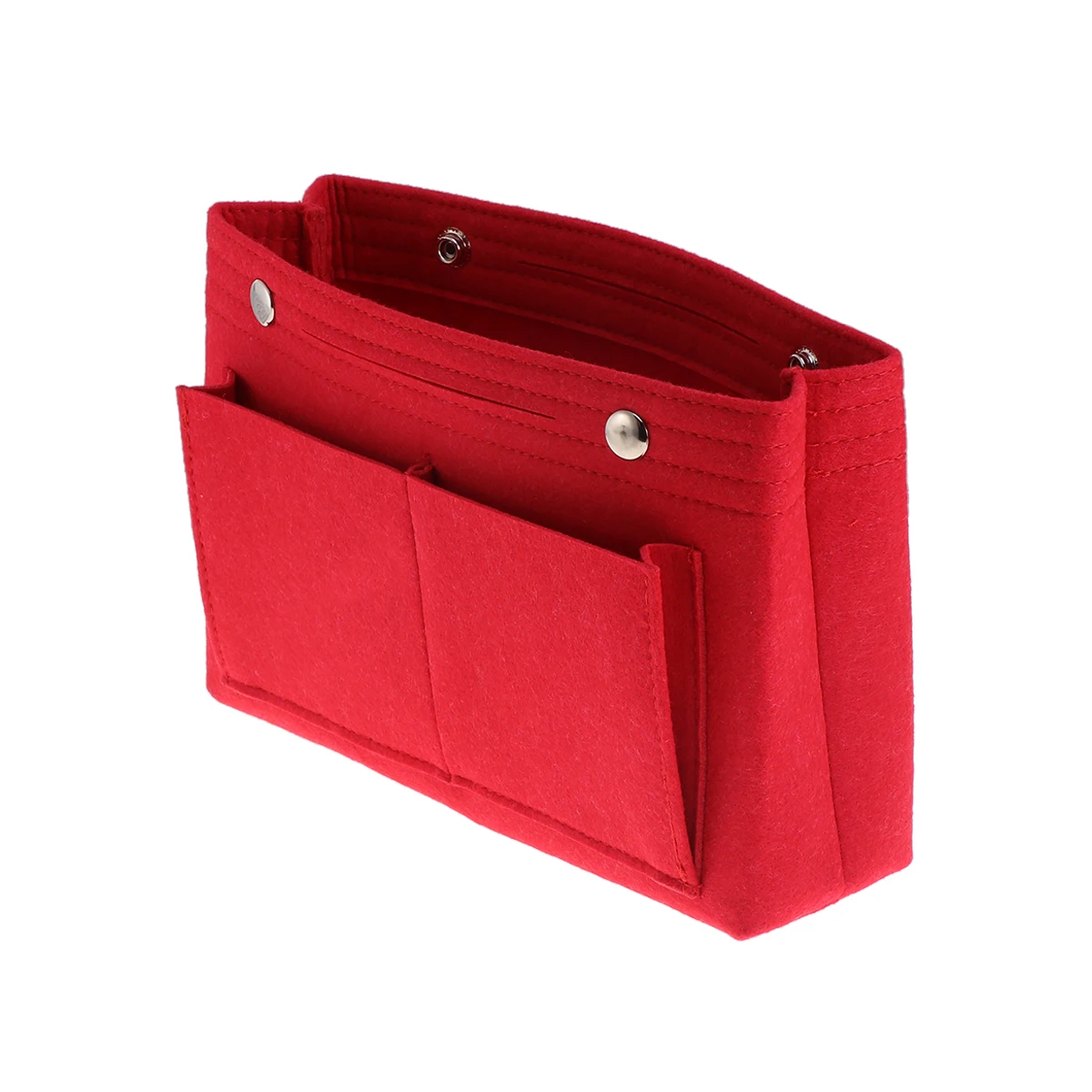 

Felt Storage Bag Multip-pockets High Capacity Toiletry Organizer Red Washable Durable Lightweight Makeup