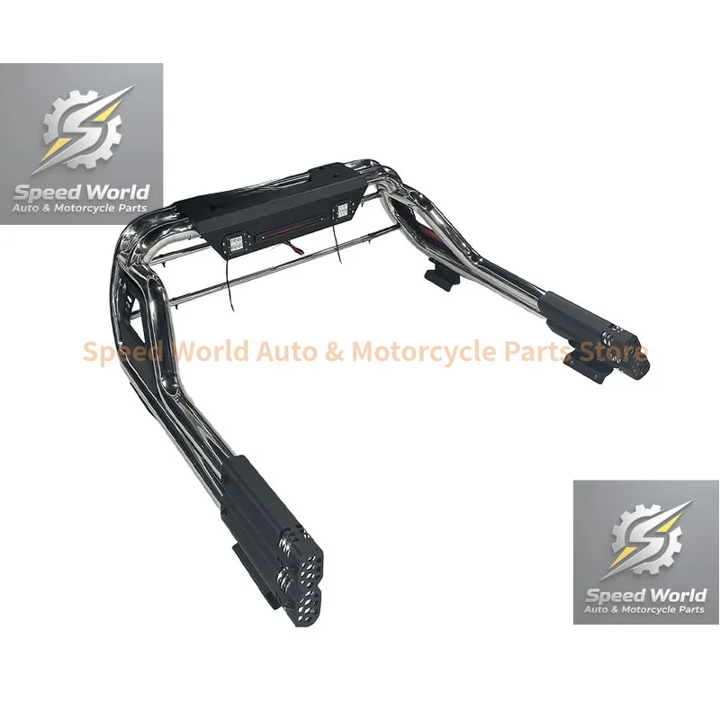 Stainless Steel Anti-Roll Bar With Dual Cannon Lights For Pickup Truck Modification
