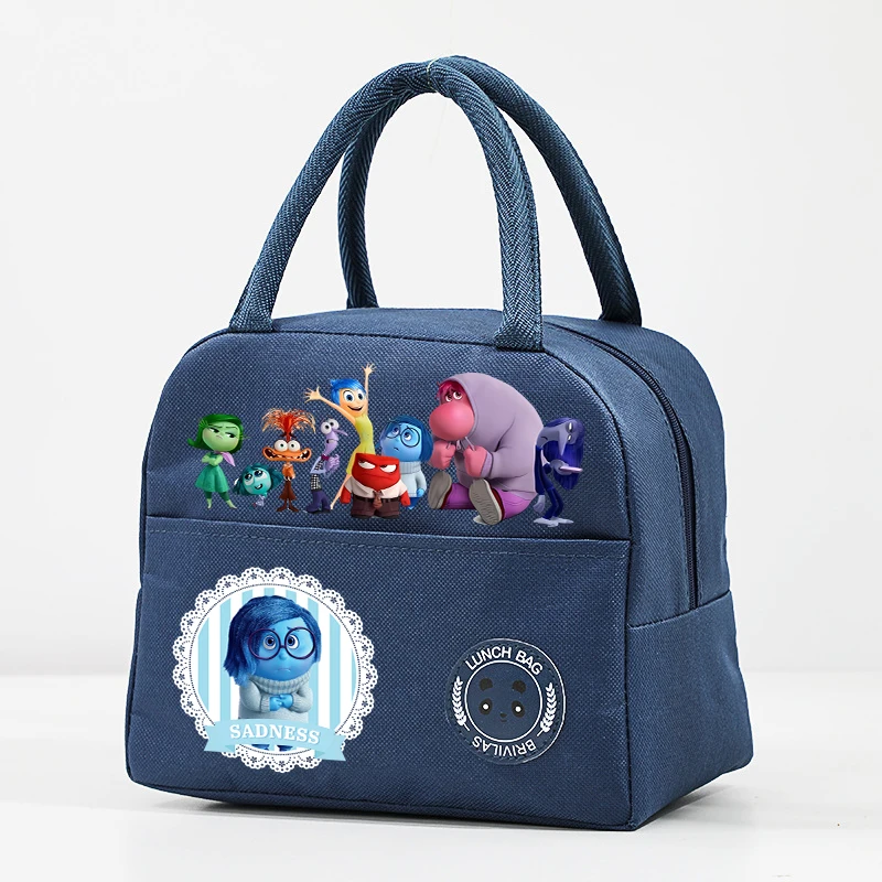 Disney Inside Out 2 Kids Anime Lunch Tote Children Cartoon Food Insulation Bag Boy Girl Creative Cute Picnic Bags Handbags Gifts