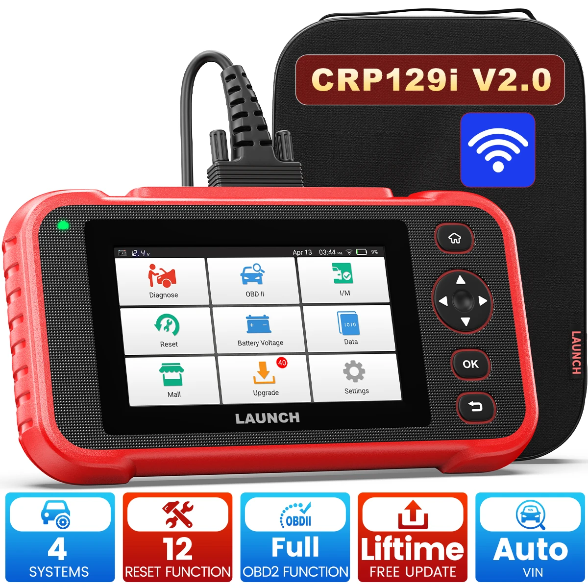 

LAUNCH Профессиональный сканер OBD2 Двигатель ABS SRS Система Автомобильный диагностический инструмент Сброс воздуха и топлива Инжектор Кодирование D.pf Reg Crp129i V2.0