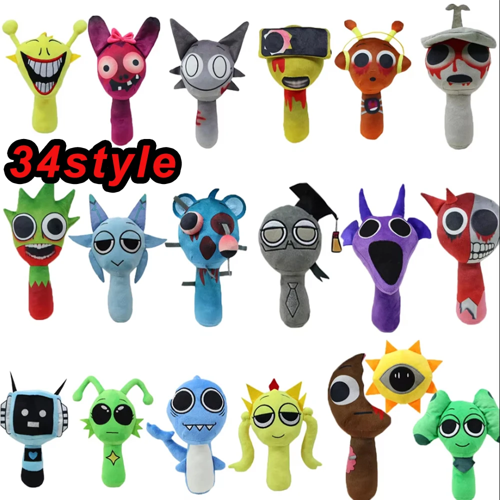 34styles Sprunki Plush Toys Sprunki Incredibox Plush Doll Sprunki Game Pillow Kids Birthday Gifts Stuffed Dolls Christmas Gift