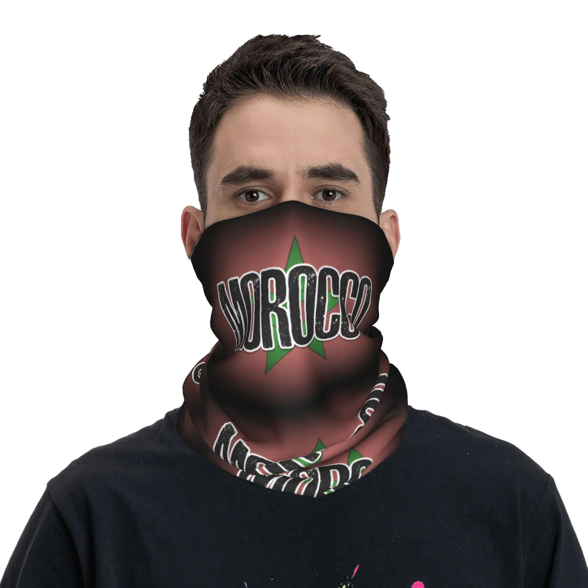

Custom Morocco Star Hot Royal Bandana Winter Neck Warmer Men Windproof Wrap Face Scarf for Hiking Gaiter Headband