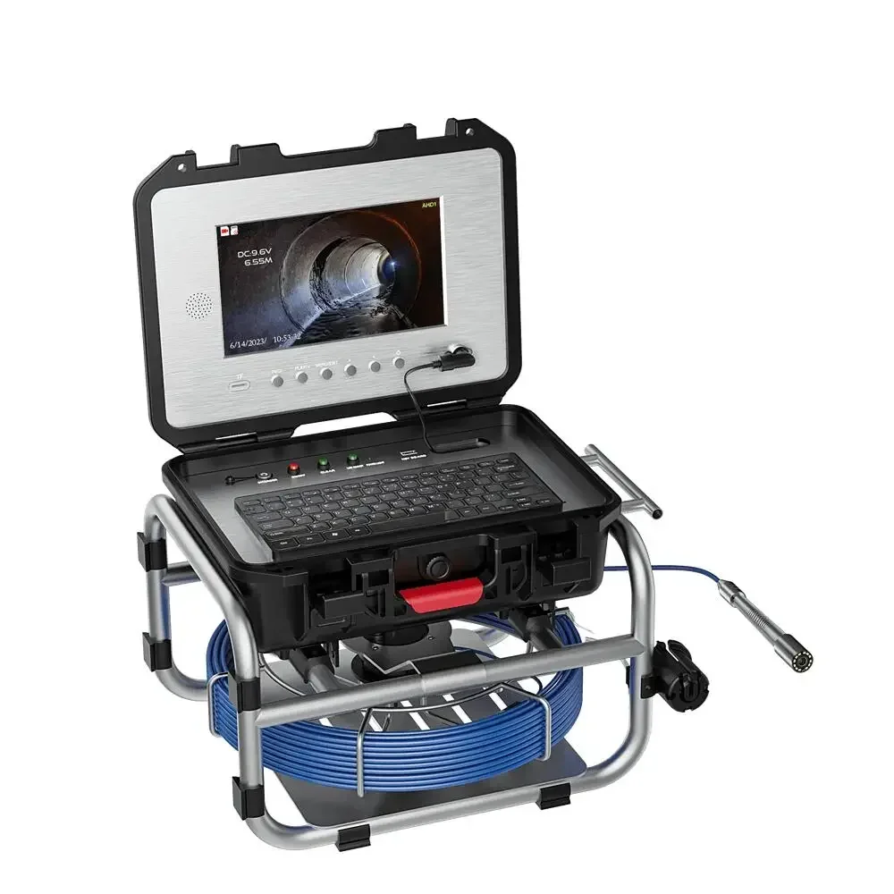 

7mm Diameter Pipe Inspection Camera 10 Inch IPS 1080P Screen Self-Leveling 512HZ Locator Video+Meter Counter Electronic