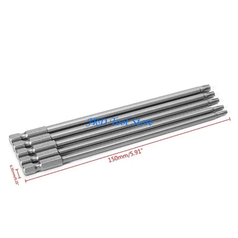 A2UD 5 pezzi/set bit per trapano elettrico a magnetico Torx magnetico Torx Magnetico Long Torx.