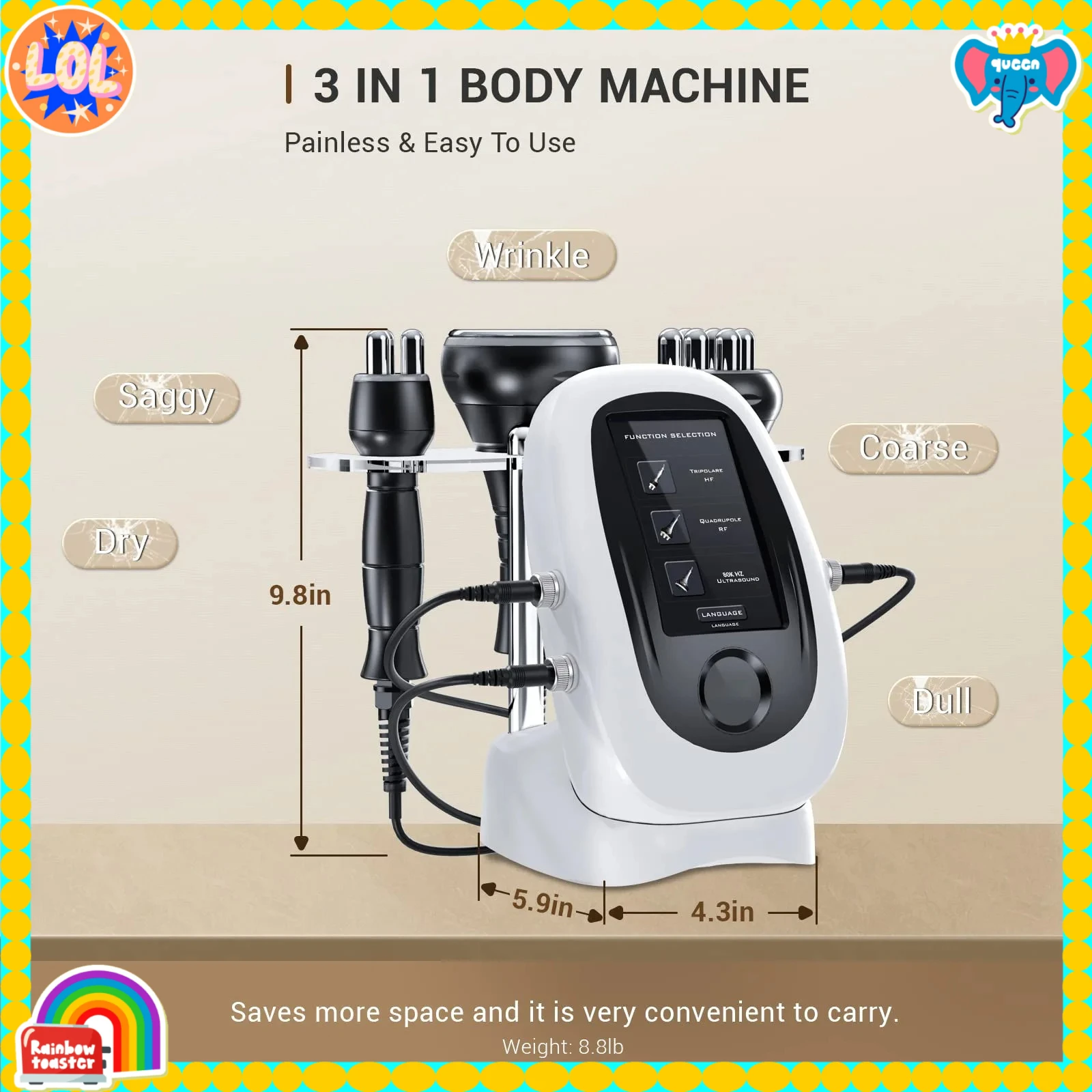 

NEW 3-in-1 80K Slimming Instrument Massage Lean Fat Instrument Body Negative Pressure Skin Rejuvenation Home Beauty Instrument