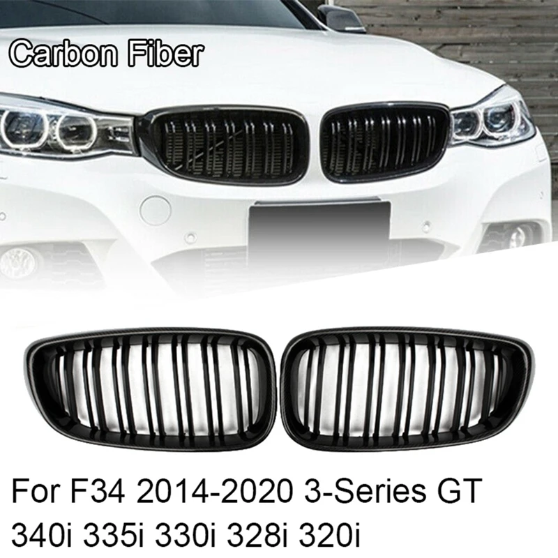 For BMW F07 5 Series GT 520 528 530 535 550 2010-2017 Chrome+Black Front Bumper Hood Kidney Grill Grille Parts Accessories