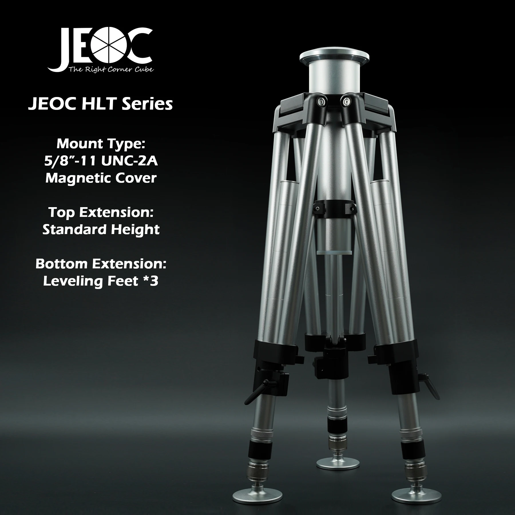 

JEOC Heavy Load Tripod with Leveling Kit, for Faro Leica API Laser Trackers, 5/8-11 UNC-2A, with Flight Case