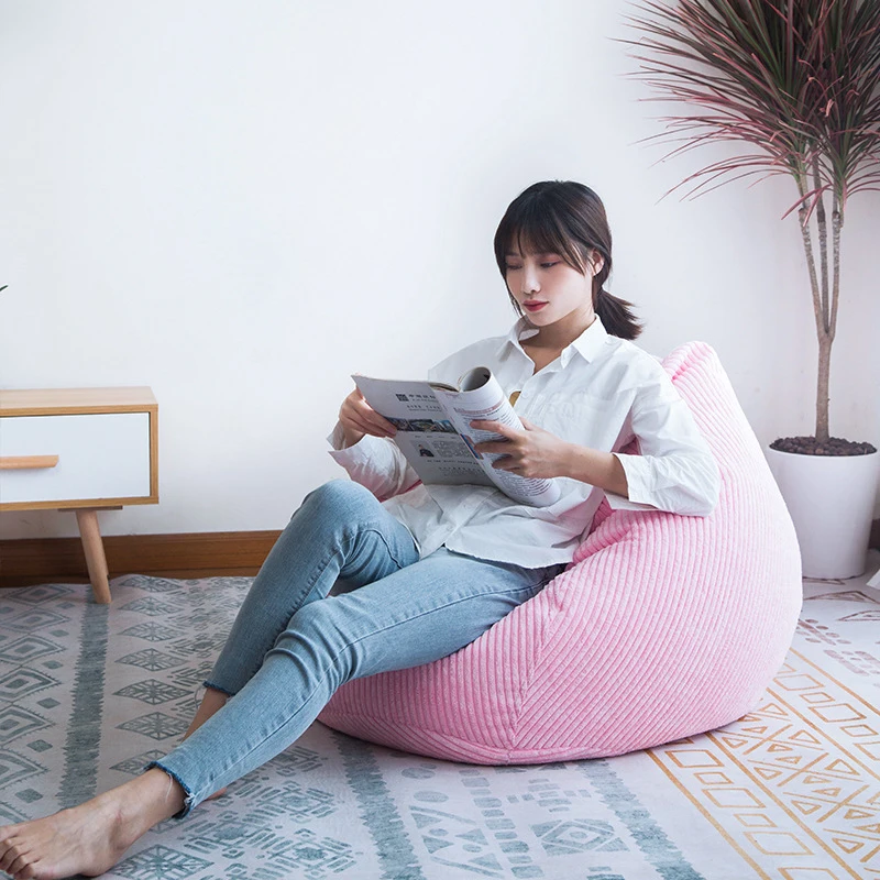 

Bean Bag Cover puff Without Filler Corduroy Cloth Lounger Seat Bean Bag Pouf Puff Couch Tatami Pouf Salon Puff