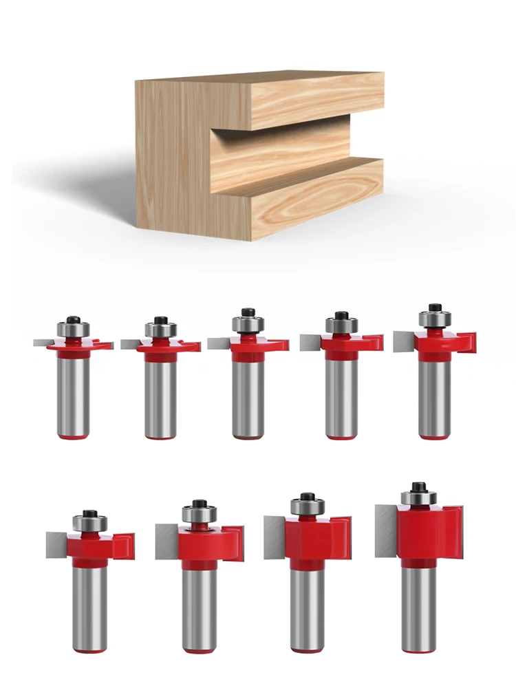 XHYkern 12mm Shank T-Slot Router Bit with Bearing, Carbide Milling Cutter for Wood T-Groove & Wall Hanging Slot, MDF Plywood