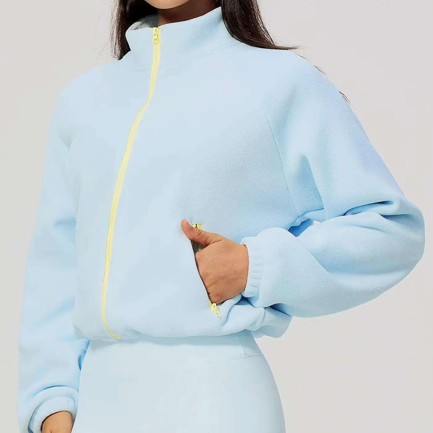New Olympic Fleece Sports Coats Women's Zipper Stand Collar Loose Casual Short Warm Plush Jacket Women Sports Outdoor Outerwear