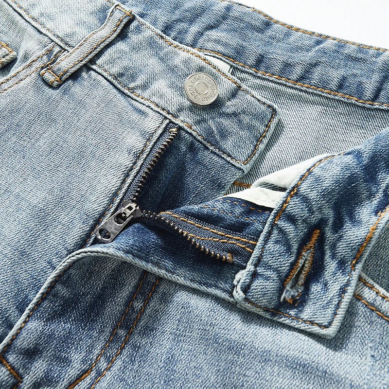 Celana Jeans Pria Celana Denim Pria Model Sambung Bordir Celana Panjang Fashion Streetwear Vintage Baru Gaya Y2k Lembut Mewah