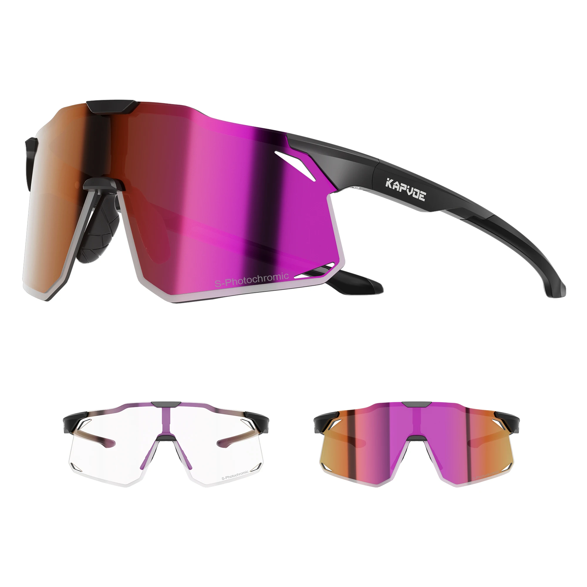 KAPVOE Neue Photochrome Schattenlose Radfahren Gläser Männer Frauen Bike MTB Fahrrad Sonnenbrille Outdoor Sport Lauf UV400 Brille