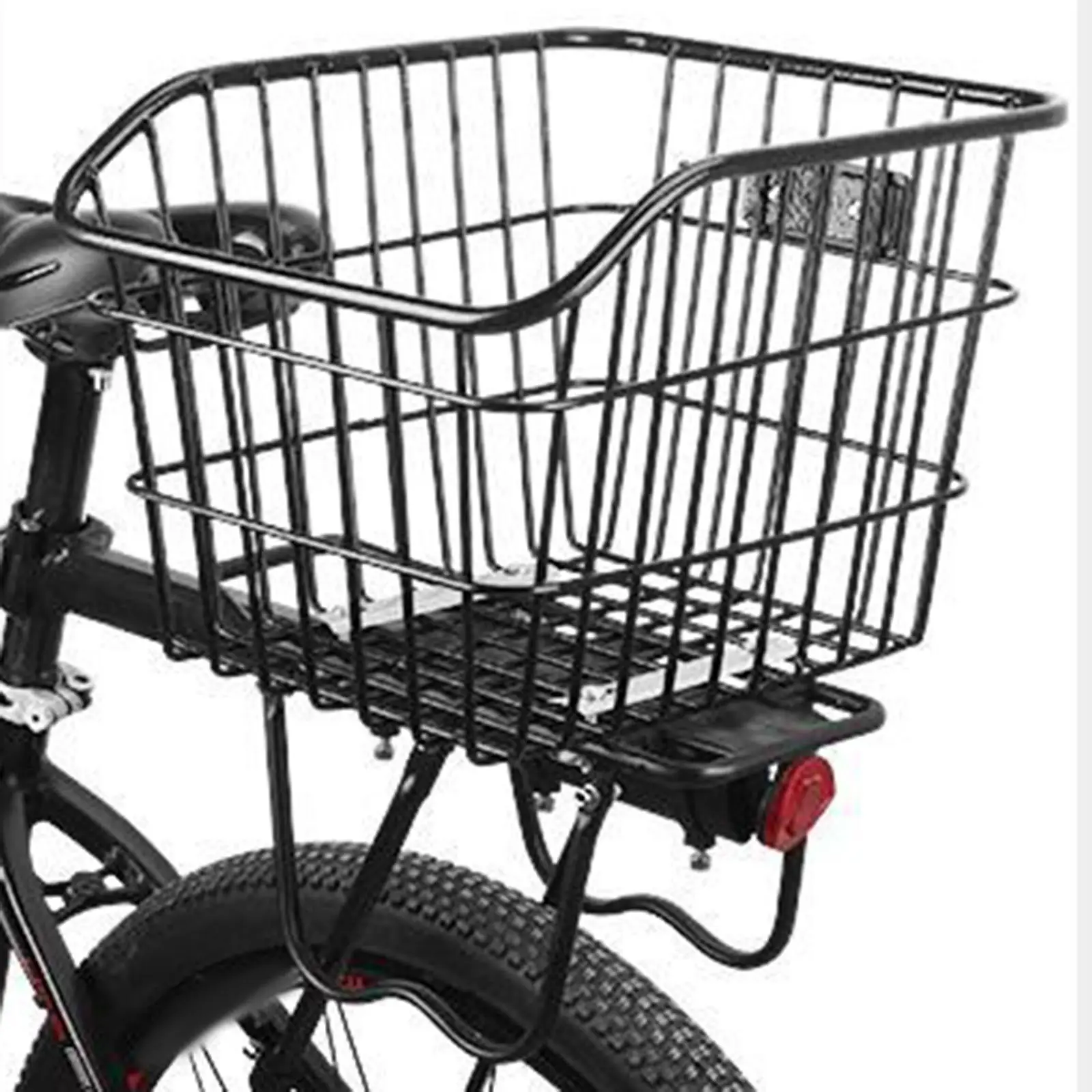 Rear Bicycle Storage Basket Metal without Lid Anti Rust Coating Convenient