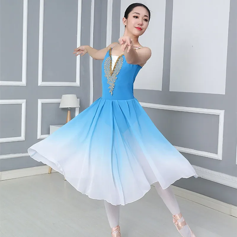 Lange Volwassen Kinderen Ballet Tutu Jurk Moderne Dans Kinderen Performance Kleding Balletrok Oefenen Kleding Pluizige Rok - afbeelding 1