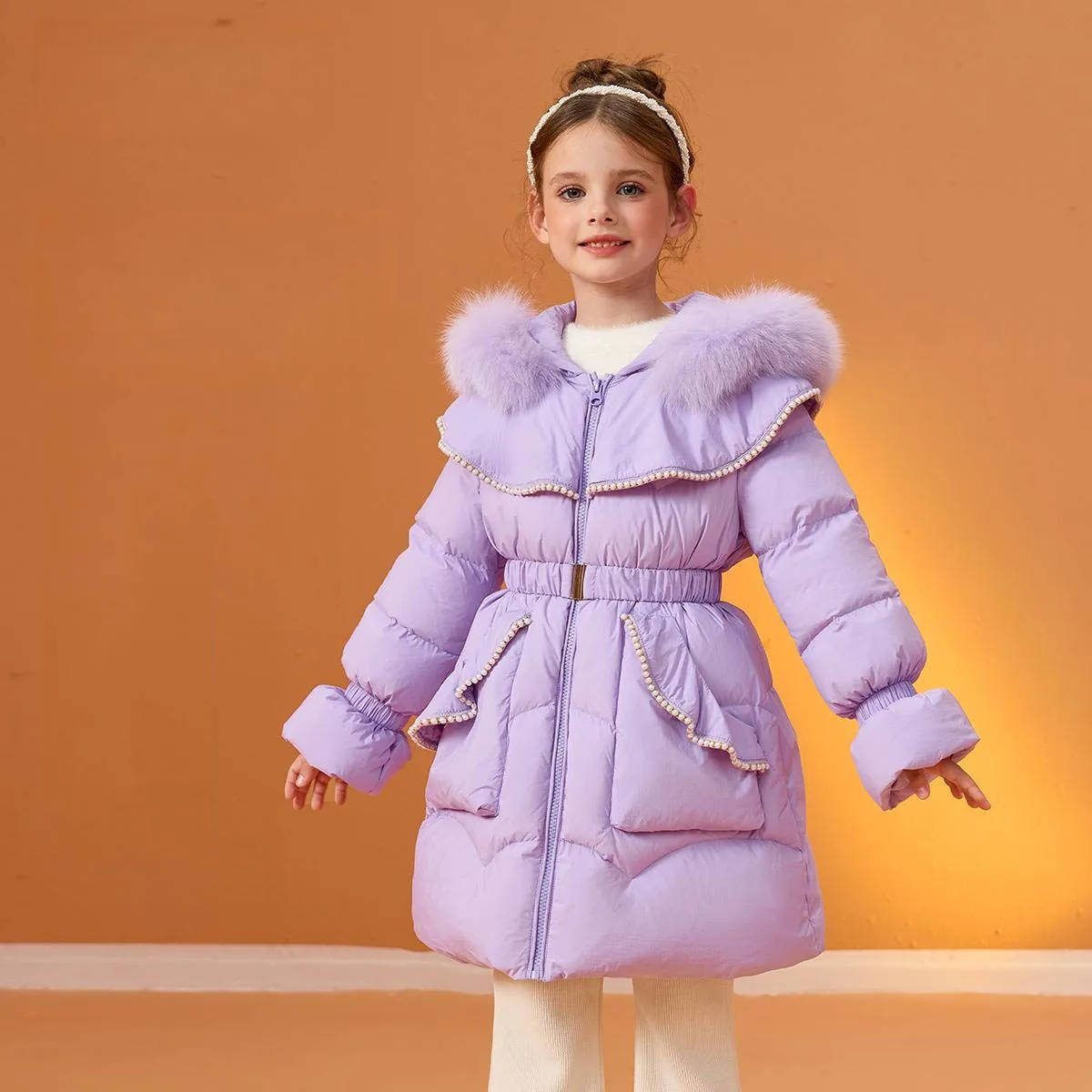 

RAISE зимние детские парки средней длины для девочек из искусственного меха с капюшоном, толстая верхняя одежда для девочек от 4 до 14 лет, ветрозащитное пальто для молодых девочек-подростков