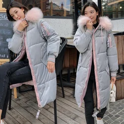 Winter Women's Clothing New Fashion Long Parka Feminine Coat Velvet Female Winter Jacket Parka Woman Fur Collar Coat