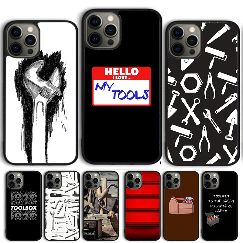 TOOLBOX TOOLKIT TOOLS Phone Case Cover For iPhone 15 16 14 13 12 Pro Max mini 11 Pro Max XS X XR Plus Coque Shell