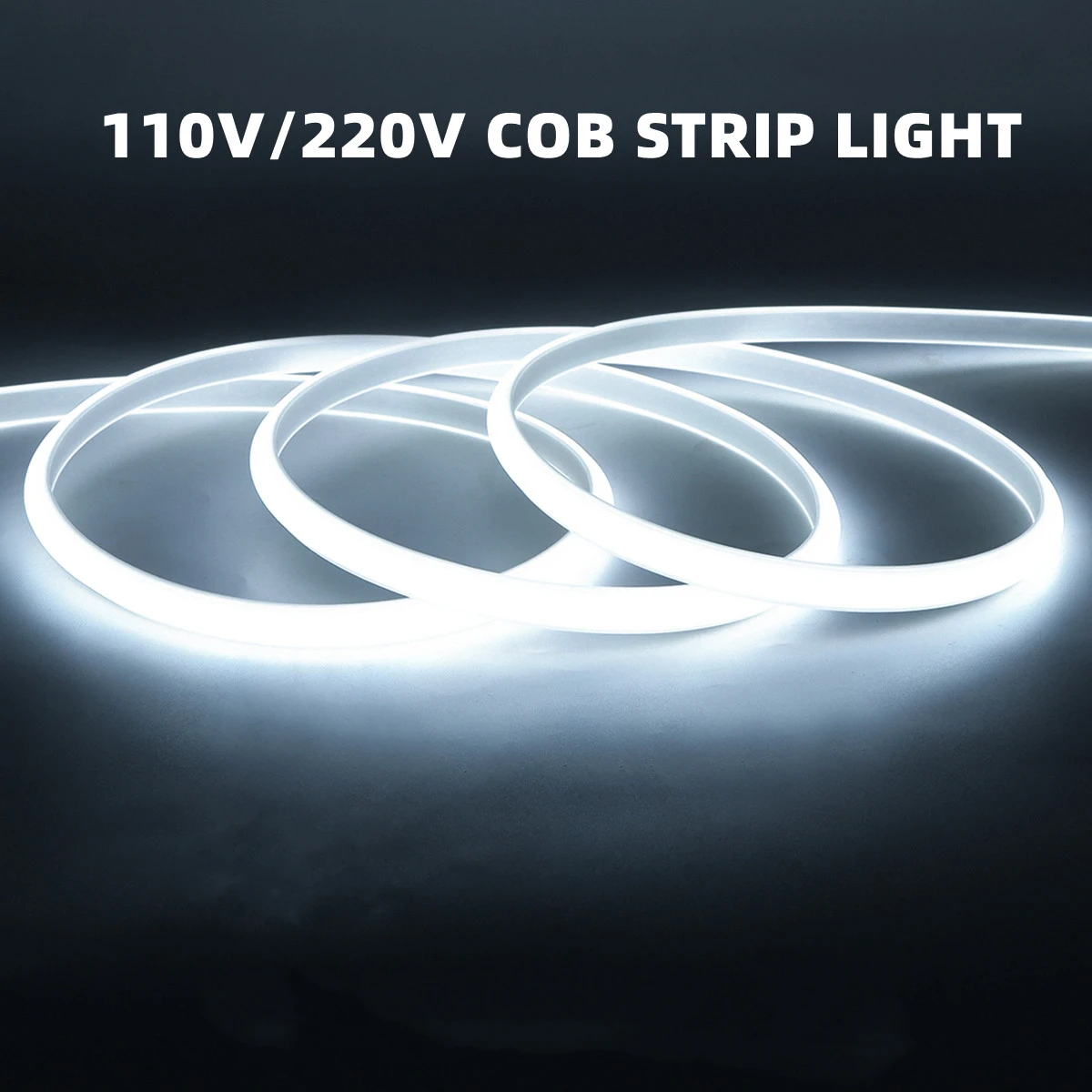 110V 220V COB LED Strip Light Outdoor Waterproof High Bright Led Light Kitchen Under Furniture Flexible Ribbon FOB Tape 1-35m