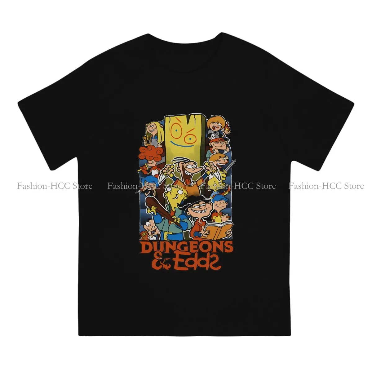 Ed Edd Eddy TV Series Cartoon Dungeons And Edds RPG 90S Animation T Shirt Polyester Graphic Men Tees Summer O-Neck TShirt