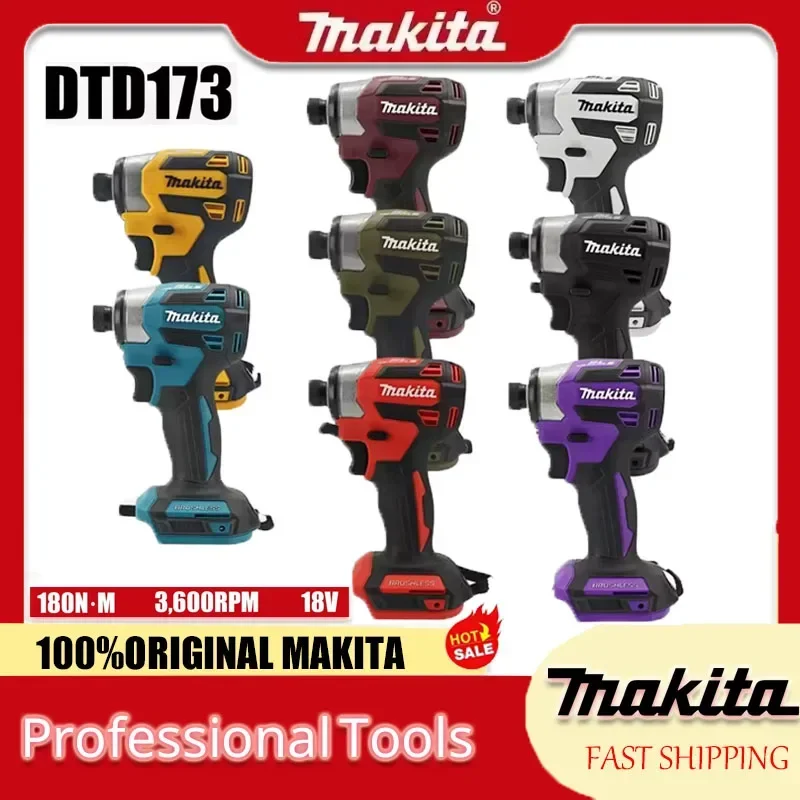 makita-dtd173-18v-lxt-cordless-impact-driver-brushless-180-n·m-t-mode-electric-drill-rechargeable-power-tools-for-wood-bolt