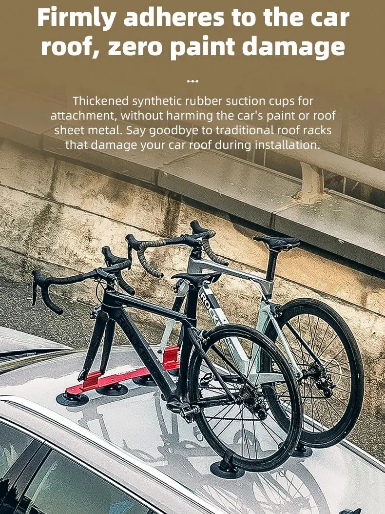 AliExpress ROCKBROS Bicycle Car Racks Bicycle Suction Cups Roof-Top Racks Bike Roof Holder Quick Install MTB Mountain Road Bike Accessory
