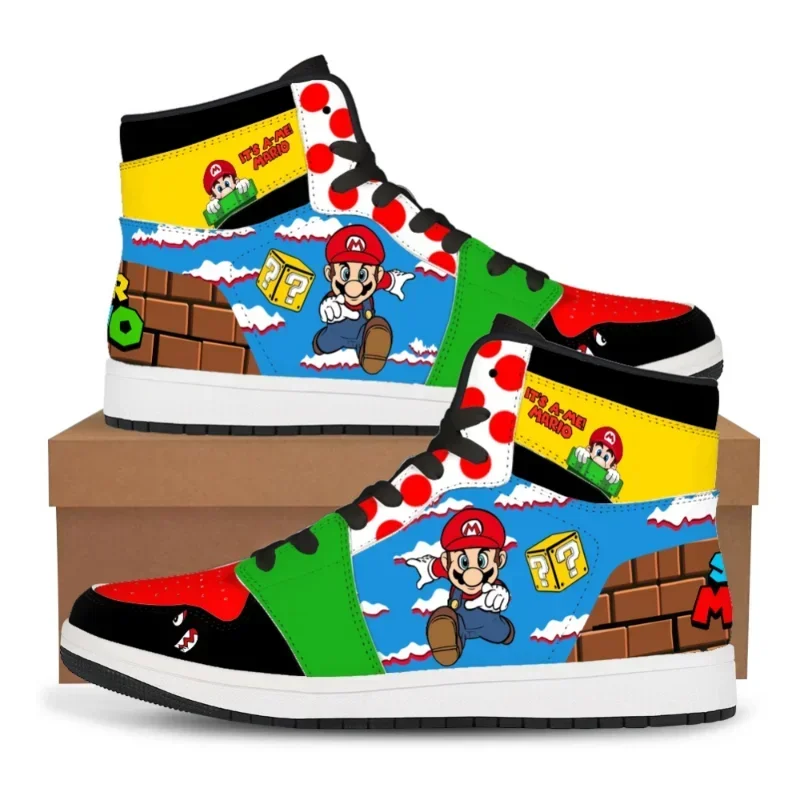 Super Marios Bros Anime scarpe per uomo donna Cartoon Cosplay Sneakers ragazzi ragazze High Top Fashion scarpe da corsa scarpe sportive per bambini