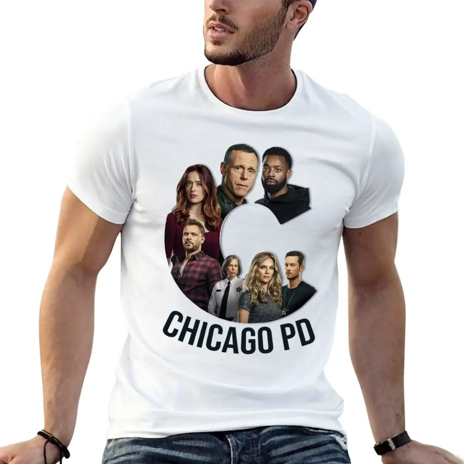 

New Chicago PD tv show characters logo T-Shirt Short sleeve tee anime cute clothes korean fashion big and tall t shirts for men