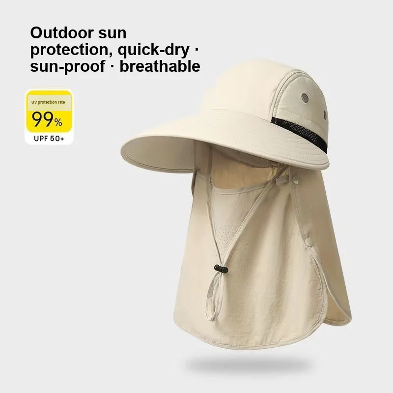 Sun Protection Hat Anti UV Large Foldable Full Coverage Brim Summer Outdoor Cycling Protective Wear for Men and Women