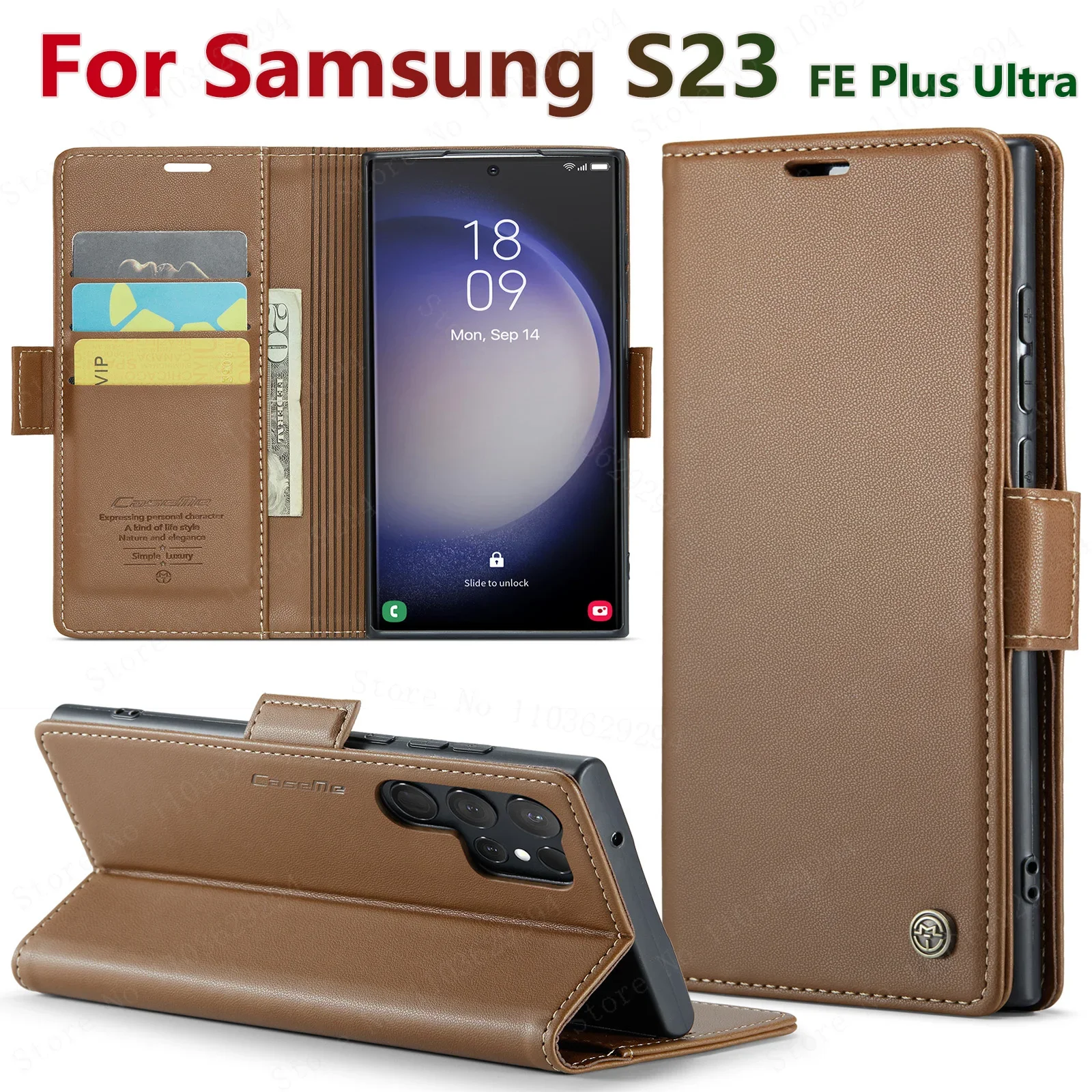 

For Samsung Galaxy S23 Ultra cover Samsung S23 case Luxury leather Anti-shock Magsafe Card holder Wallet Phone covers