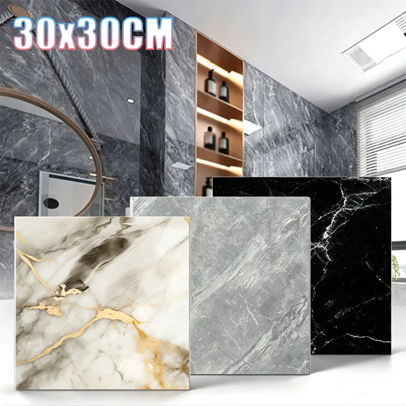 10PC 30x30cm Peel and Stick Imitation Ceramic Wall Paper Waterproof Oil Proof Moisture Resistant for Kitchen Wall Decor Sticker