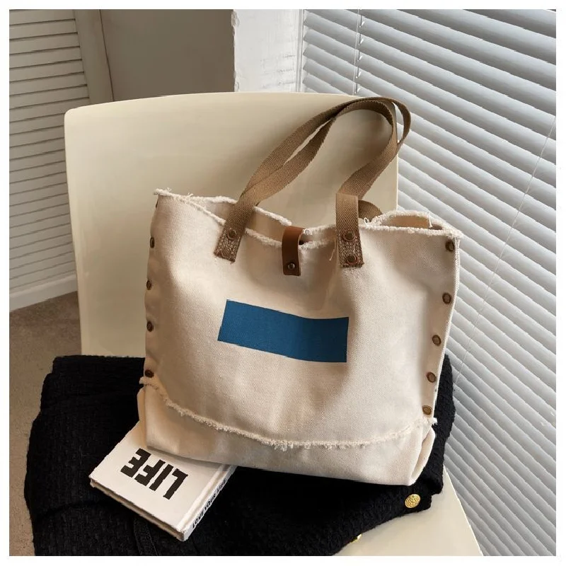 

Japanese style bag large capacity canvas bag for women 2025 new arrival fashion tote bag letter shoulder bag outing mommy bag